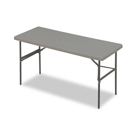 ICEBERG Rectangle Folding Table, 60" W, 24" L, 29" H, Charcoal Top, Blow-Molded High-Density Polyethylene 65377